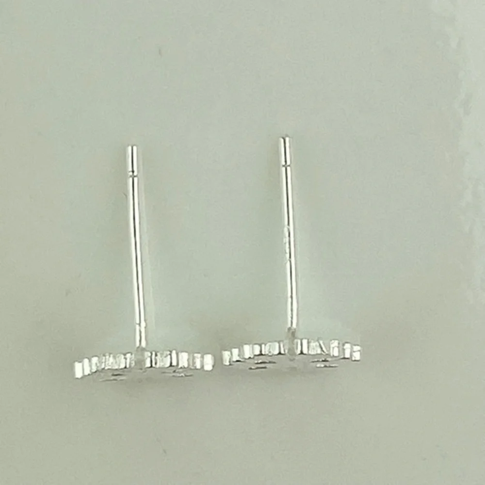 Sterling Silver Snowflake Post Earrings Textured Winter‎ Holiday